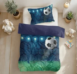 Dekbedovertrek LIVE FOOTBALL 140 Blauw