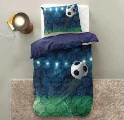Dekbedovertrek LIVE FOOTBALL 140 Blauw