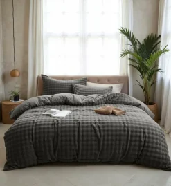 Dekbedovertrek POMPOM 240 Antraciet