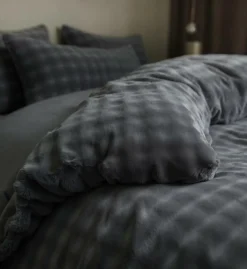 Dekbedovertrek POMPOM 240 Antraciet