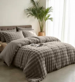 Dekbedovertrek POMPOM 240 Taupe