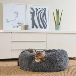 Dierenkussen WOEZEL Rnd S Dk.Grijs