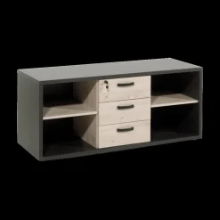 Dossierkast Laag UPGRADE Zwart/Kastanje B144