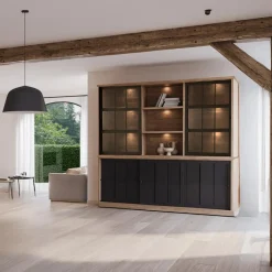 Dressoir met Opzetkast TOLUCA Old Teak/Zwart B233