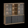 Dressoir met Opzetkast TOLUCA Old Teak/Zwart B209