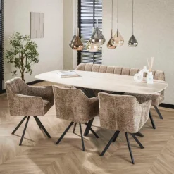 Eetbank SAVANA Stof Zand B180