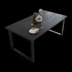 Eetkamer CASTELLO: Dressoir + Vitrinekast + Tafel 180x98 + 4X stoelen ERVI Cream