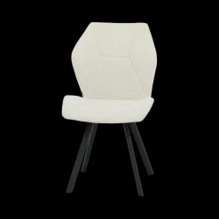 Eetkamer TEODOR: Dressoir + Vitrinekast + Eettafel ABBEY 200x100 + 4x stoelen ALECIO Pearl