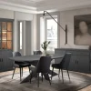 Eetkamer WINSTON: Dressoir + Glaskast + Tafel Ovaal 230x120 + 4 stoelen LISSONI Zwart