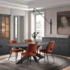 Eetkamer WINSTON: Dressoir + Tafel Ovaal 230x120 + 4 stoelen ALICE Copper