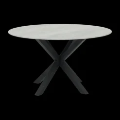 Eettafel ALONSO Ø130 H76 Keramiek Grijs