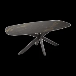 Eettafel DELANO Deens Ovaal 180x90 Keramiek Zwart