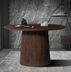 Eettafel DOMINGO Mango Donkerbruin Ø130