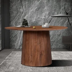 Eettafel DOMINGO Mango Lichtbruin Ø130