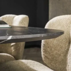 Eettafel ENRICO Marmerlook Zwart 180x90