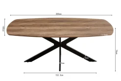 Eettafel ENSOR Deens Ovaal 200x100 Mango