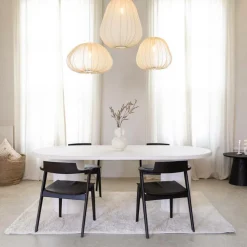 Eettafel ITHAKA Ovaal 220x110 Microcement Kolompoot