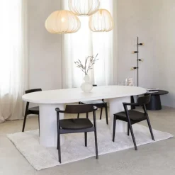 Eettafel ITHAKA Ovaal 220x110 Microcement Kolompoot
