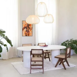 Eettafel ITHAKA Ovaal 220x110 Microcement Kolompoot