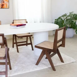 Eettafel ITHAKA Ovaal 220x110 Microcement Kolompoot