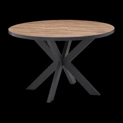 Eettafel LUCIEN Ø120 Industrial Oak/Rand Zwart