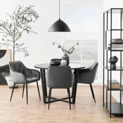 Eettafel MAITE Marble Black Ø110cm