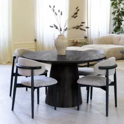 Eettafel MARANZA Ø130 Mangohout Zwart