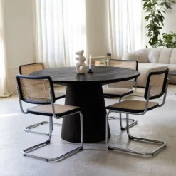 Eettafel MARANZA Ø130 Mangohout Zwart