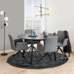 Eettafel MARIS Zwart Eikfineer Ø140cm