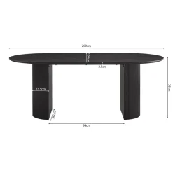 Eettafel PORTO Decor Donkerbruin 200x110