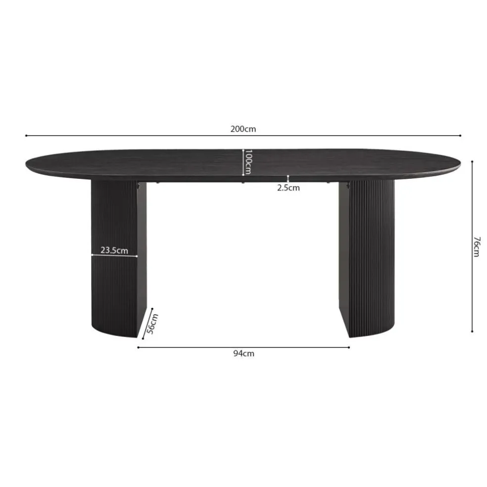 Eettafel PORTO Decor Donkerbruin 200x110
