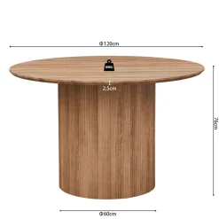 Eettafel PORTO Decor Oude Eik Ø120