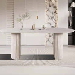 Eettafel PORTO 200x100 Travertijnlook