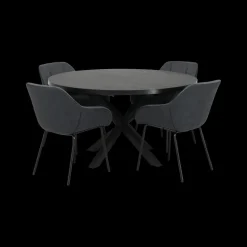 Eettafel Verlengbaar SILVA Noir Ø140/Ø180