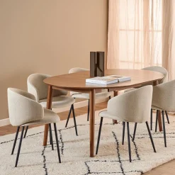 Eettafel Verlengbaar VEZNA Ø115/154 Walnootfineer