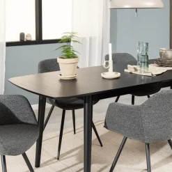 Eettafel Verlengbaar VEZNA 180/219 Zwart Eikfineer