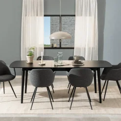 Eettafel Verlengbaar VEZNA 180/219 Zwart Eikfineer