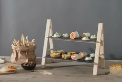 Etagère ARDOISE 2Niv. Leisteen/Bamboe