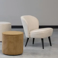 Fauteuil CORKSCREW Crème Bouclé