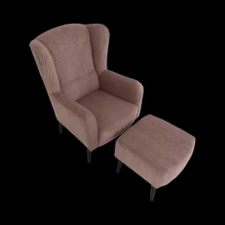 Fauteuil SPAIN met poef Poso Pink