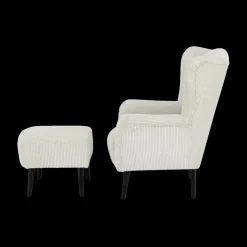 Fauteuil SPAIN met poef Poso Ivory
