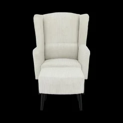 Fauteuil SPAIN met poef Poso Ivory