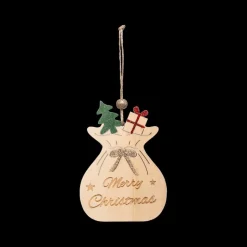Hanger Kerstzak MERRY CHRISTMAS Hout