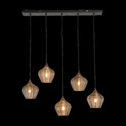 Hanglamp ALVARO 5Del. Met. Ant. Brons