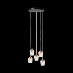 Hanglamp BERLIANE 5Del. Rond Transparant