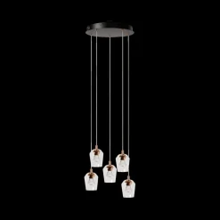 Hanglamp BERLIANE 5Del. Rond Transparant