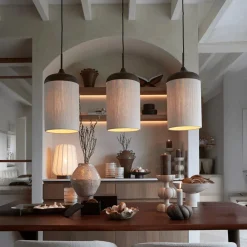 Hanglamp DANIA 3Del. Bruin/Crème