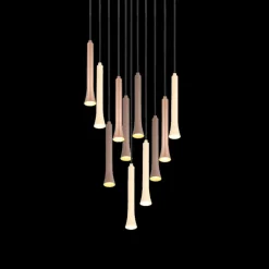 Hanglamp FIATO Rond 11Del. Taupe/Coffee