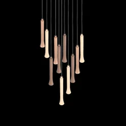 Hanglamp FIATO Rond 11Del. Taupe/Coffee