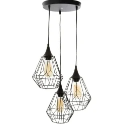 Hanglamp JARAS 3Del. Met. Zwart